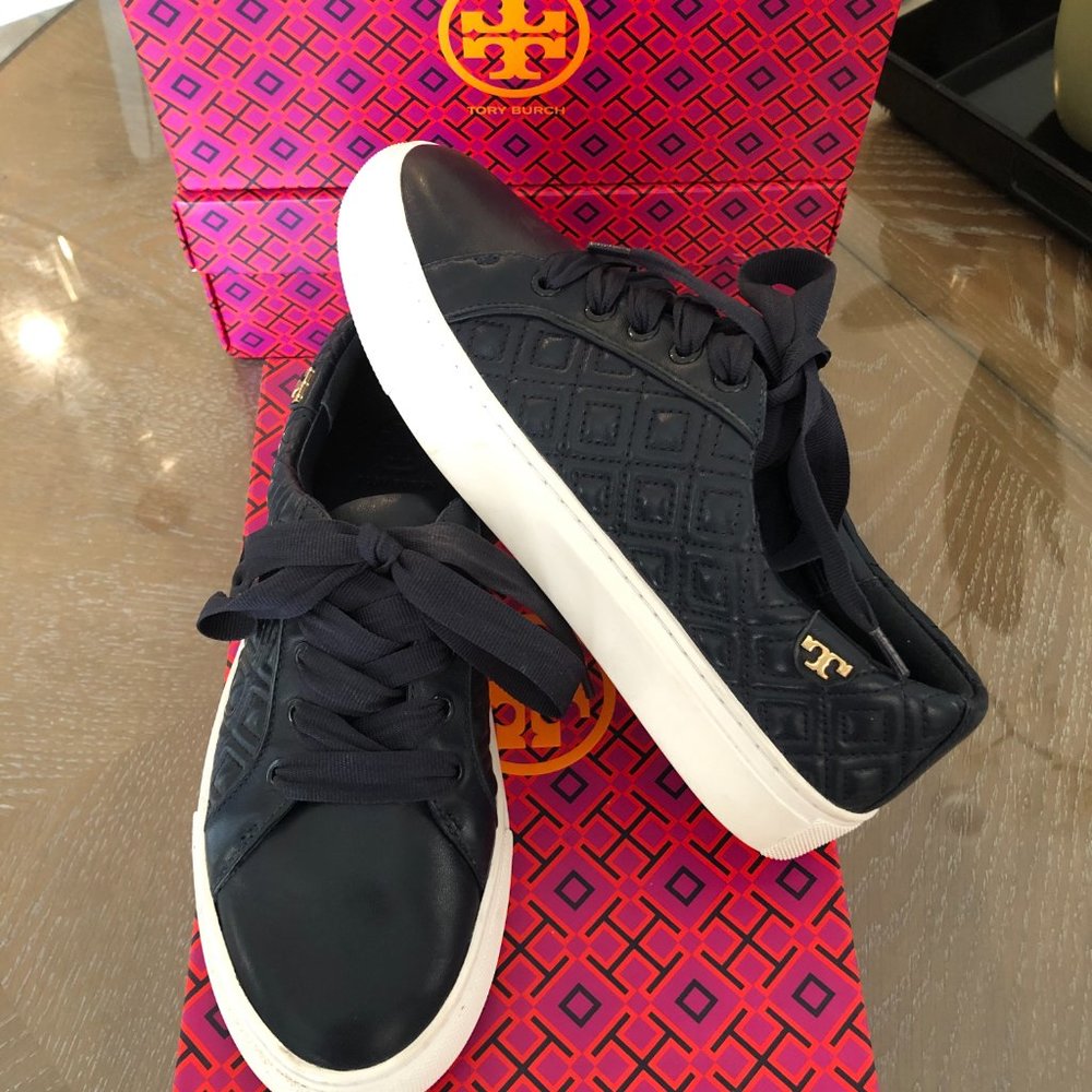 Tory Burch Marion Quilted Lace-Up Sneaker